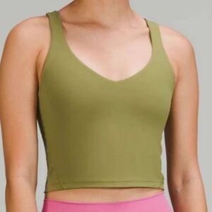 Lululemon Align Cropped Tank Top Olive Size 12